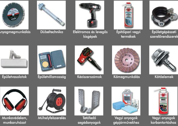 k�t�elemek, d�beltechnika, csavarok, szersz�mok, vegyianyagok, purhabok